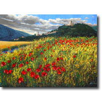 Poppy Paintings, Italian Landscapes, Poppies Art