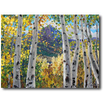 Mountain View - aspen art birches pantings