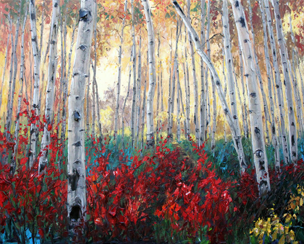 Aspen Paintings and Birch Tree Art by Jennifer Vranes