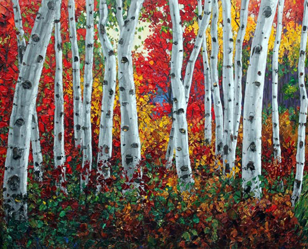 Aspen Paintings and Birch Tree Art by Jennifer Vranes