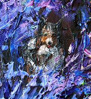 Walking Through Lavender Dog