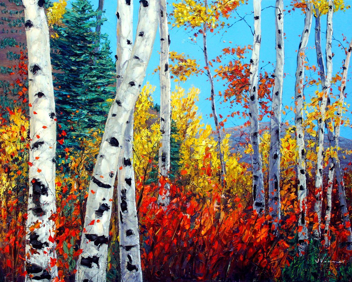 Autumn's Prize — palette knife painting by Jennifer Vranes