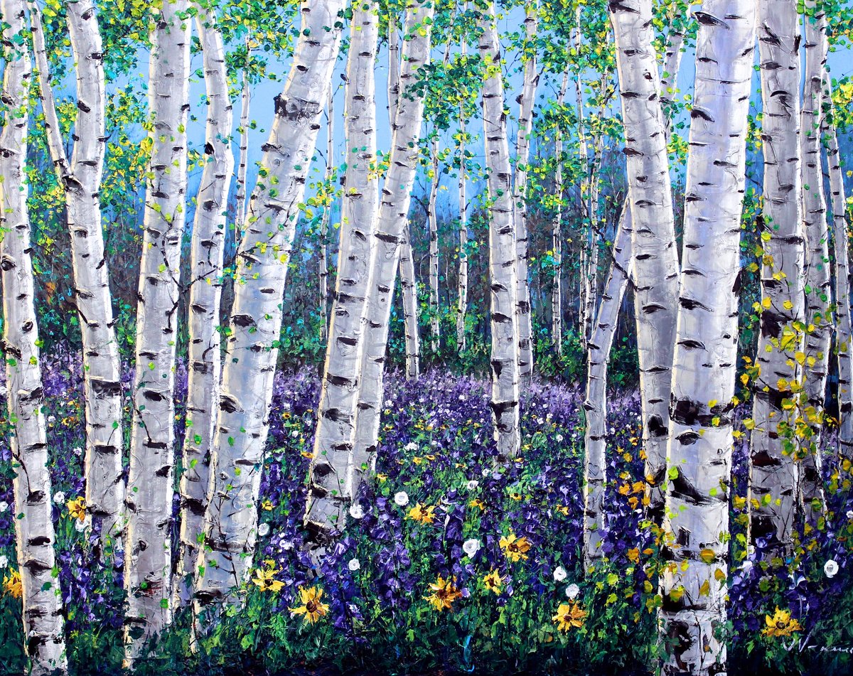 Spring Peace — palette knife painting by Jennifer Vranes