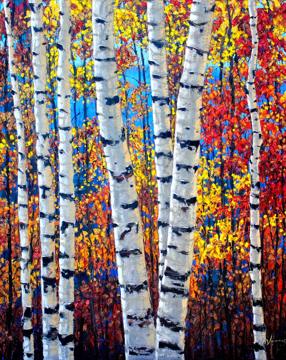 Confetti Heights II — palette knife painting by Jennifer Vranes